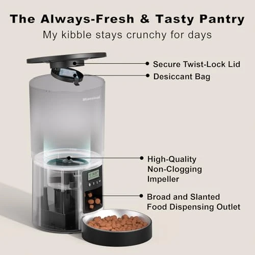 Automated Cat Feeder with Single Bowl — Automatic Pet Feeder, Miaosical