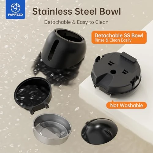 Automatic Cat Feeder with App Control, Dual Power Backup, Slow Feeding Mode, and 3L Capacity — Automatic Pet Feeder, PAPIFEED