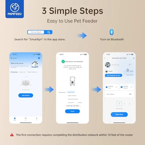 Automatic Cat Feeder with App Control, Dual Power Backup, Slow Feeding Mode, and 3L Capacity — Automatic Pet Feeder, PAPIFEED