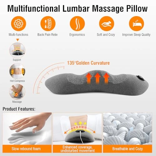 Electric Lumbar Support Pillow with Heat and Massage — Massage Chairs, USUIE