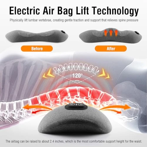 Electric Lumbar Support Pillow with Heat and Massage — Massage Chairs, USUIE