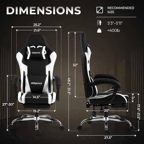 Ergonomic Gaming Chair with Footrest — Smart Chairs, Dowinx