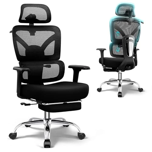 Ergonomic Office Chair with Footrest — Smart Chairs, TECHREST