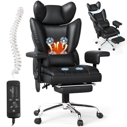 Heated Massage Office Chair with Foot Rest — Smart Chairs, Mvpipi