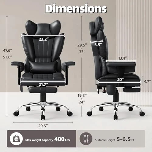 Heated Massage Office Chair with Foot Rest — Smart Chairs, Mvpipi