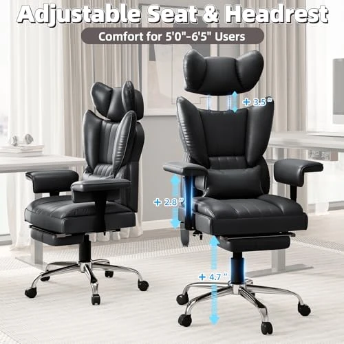 Heated Massage Office Chair with Foot Rest — Smart Chairs, Mvpipi