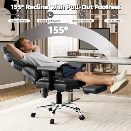 Heated Massage Office Chair with Foot Rest — Smart Chairs, Mvpipi