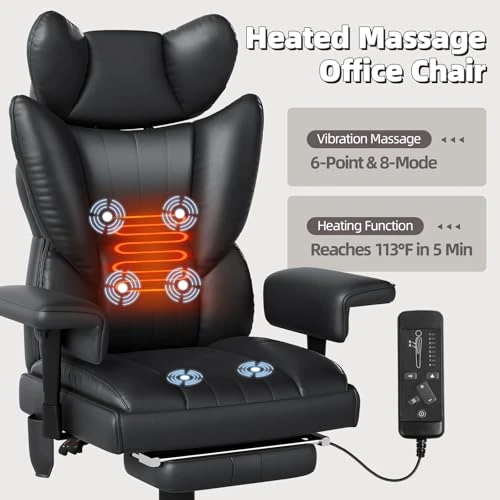 Heated Massage Office Chair with Foot Rest — Smart Chairs, Mvpipi