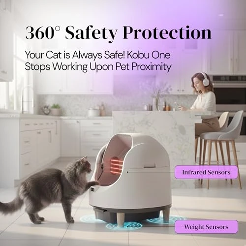 Open-Top Automatic Litter Box with App Control and Fragrance Dispenser — Self-Cleaning Litter Box, NIKOMART