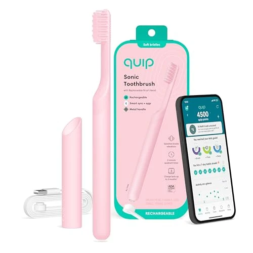 Rechargeable Smart Sonic Toothbrush for Adults — Electric Toothbrush, Quip