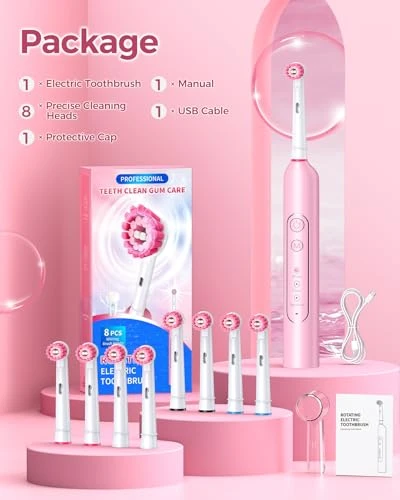 Rotating Electric Toothbrush with 8 Brush Heads — Electric Toothbrush, TEETHEORY