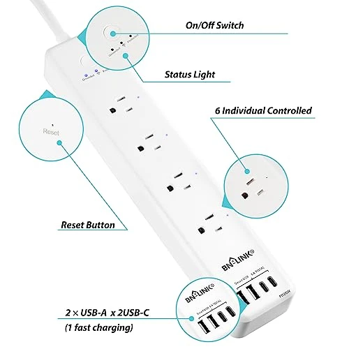 Smart Plug Power Strip with Surge Protection and Fast Charging — Smart Plug, BN-LINK
