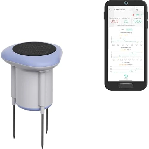 Smart Solar Soil Detector with LoRa, Real-Time Alerts & 3-in-1 Monitor — Soil Moisture Sensor, YoLink