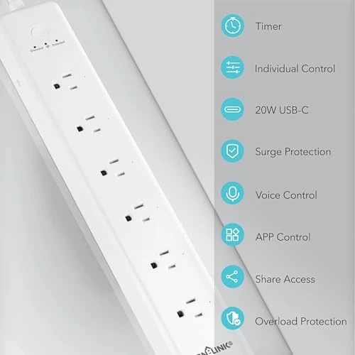 Smart WiFi Power Strip Surge Protector — Smart Plug, BN-LINK