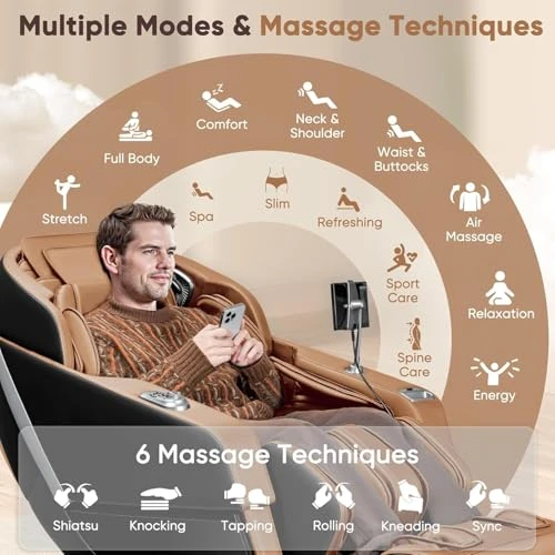 Zero Gravity Full Body Massage Chair with SL-Track, Heating & AI Voice Control — Massage Chairs, Homall