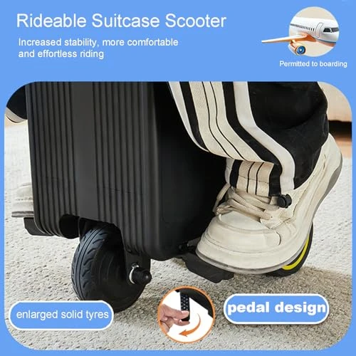 Electric Rideable Suitcase Scooter with TSA Lock and USB Port — Smart Luggage, ZGGJZKV