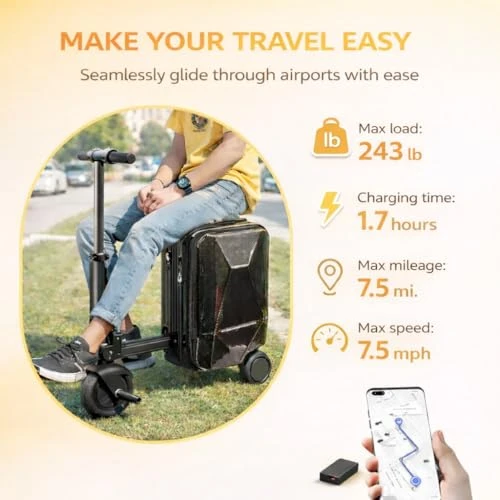 Ride-On Smart Suitcase Scooter — Smart Luggage, Generic