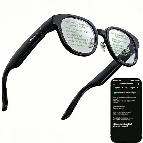 Smart Glasses with AR Display, Invisible Teleprompter & AI Real-Time Translation — Smart Glasses, Domars