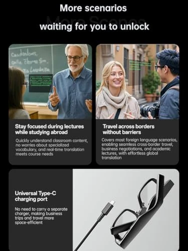 Smart Glasses with AR Display, Invisible Teleprompter & AI Real-Time Translation — Smart Glasses, Domars