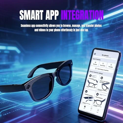 Smart Glasses with HD Camera, AI Assistant, AR Display, and Bone Conduction Speakers — Smart Glasses, UouNeaCo