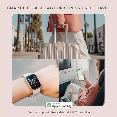 Smart Luggage Tag with Find My, TSA-Friendly, Airport Tracking, Left-Behind Alerts, Loud Audible Chime, Wireless... — Smart Luggage, Satechi