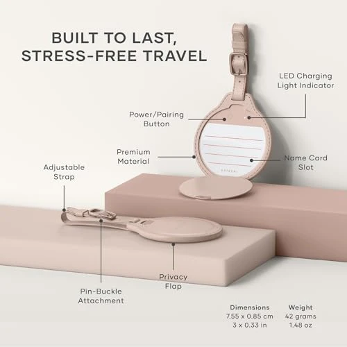 Smart Luggage Tag with Find My, TSA-Friendly, Airport Tracking, Left-Behind Alerts, Loud Audible Chime, Wireless... — Smart Luggage, Satechi