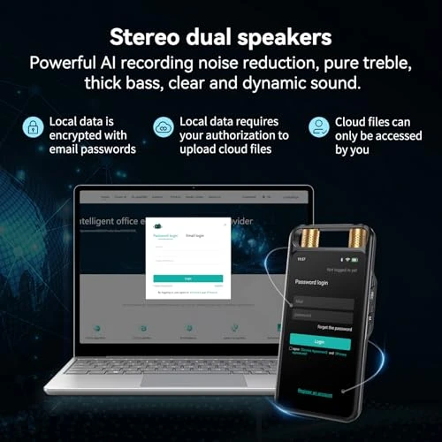 Voice Recorder with Transcription, Translation, and Touchscreen — Translator Device, Rpbznr