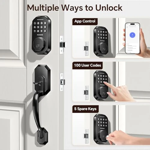 WiFi Smart Door Lock with Keypad and Handle Set — Smart Lock, VCHOO