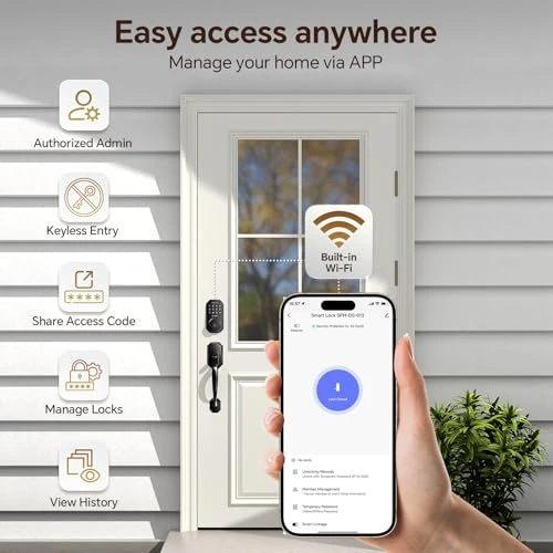 WiFi Smart Door Lock with Keypad and Handle Set — Smart Lock, VCHOO