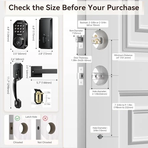 WiFi Smart Door Lock with Keypad and Handle Set — Smart Lock, VCHOO