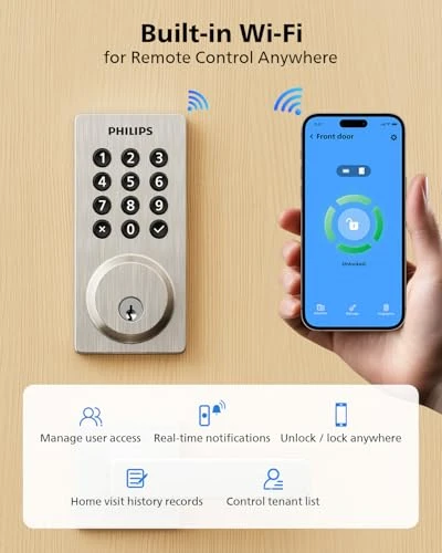 WiFi Smart Keypad Deadbolt Lock — Smart Lock, Philips