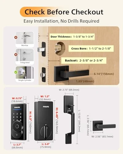 WiFi Smart Lock with Front Door Handle Set — Smart Lock, Philips