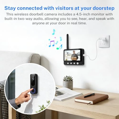 Wireless Doorbell Camera Video Intercom System with Indoor Visual Base Station — Video Doorbell, Daxadripo