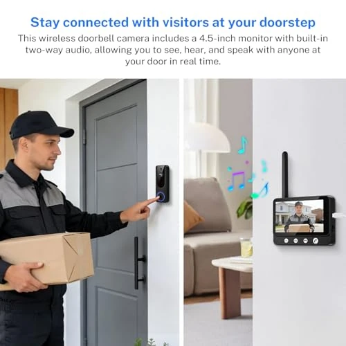 Wireless Doorbell Camera Video Intercom System with Indoor Visual Base Station — Video Doorbell, Daxadripo