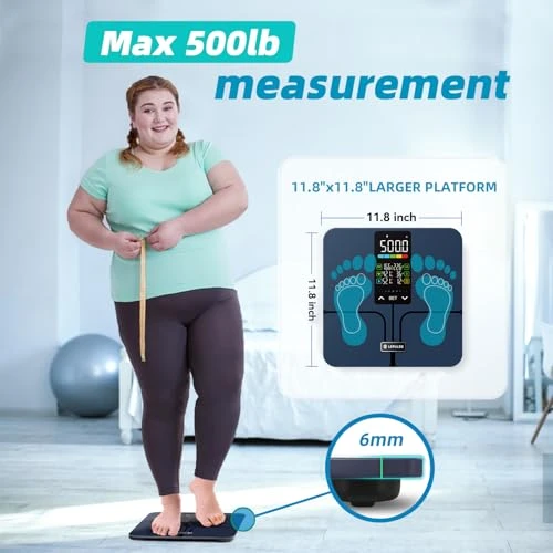 Body Fat Scale with Large Backlit Display — Smart Scale, Lepulse