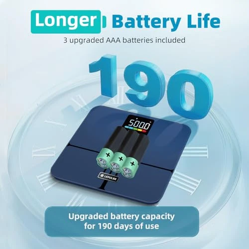 Body Fat Scale with Large Backlit Display — Smart Scale, Lepulse