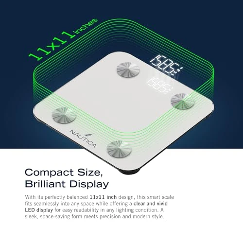 Body Tracker Digital Bathroom Scale — Smart Scale, Nautica