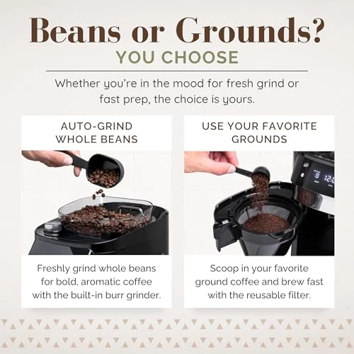 Digital Drip Coffee Maker with Built-In Burr Grinder — Coffee Maker, AMBRISTA