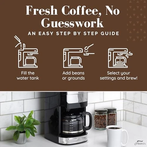 Digital Drip Coffee Maker with Built-In Burr Grinder — Coffee Maker, AMBRISTA