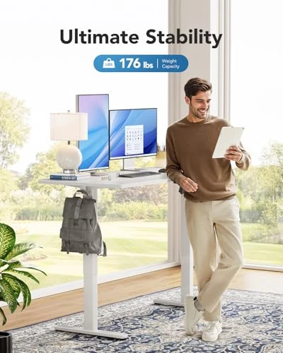 Electric Standing Desk with One-Piece Desktop — Standing Desk, HUANUO