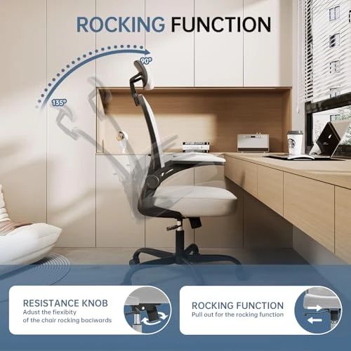 Ergonomic Desk Chair with High Back, Flip-up Armrests — Smart Chairs, Synorla