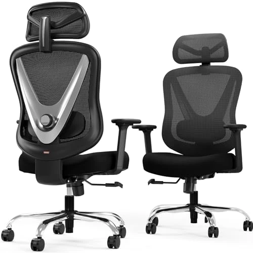 Ergonomic Mesh Office Chair with 3D Adjustable Lumbar Support and 3D Armrests — Smart Chairs, HOLLUDLE