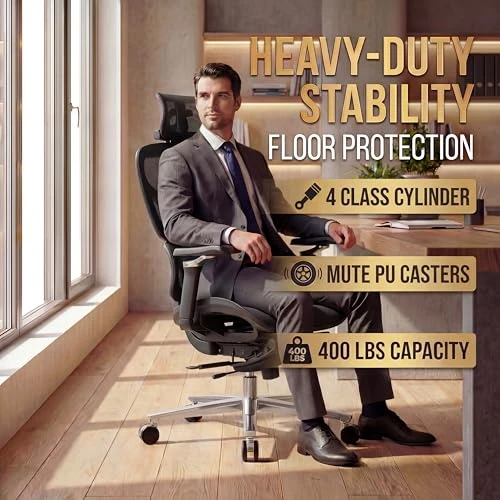 Ergonomic Office Chair with Footrest and Massage Lumbar Support — Smart Chairs, COTYFLY
