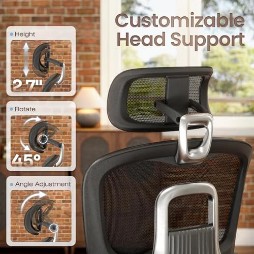 Ergonomic Office Chair with Sync Lumbar Support, Sliding Seat, 4D Arm, 150° Recline, Adjustable Back, Footrest, Aluminum... — Smart Chairs, GABRYLLY