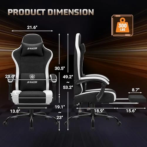 Gaming Chair with Massage & Footrest — Smart Chairs, Homall