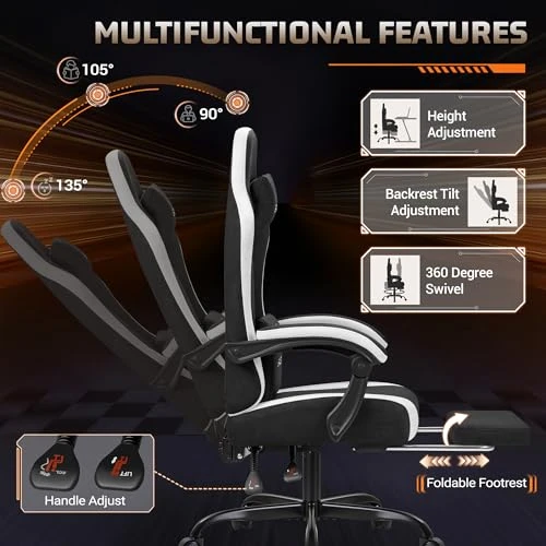 Gaming Chair with Massage & Footrest — Smart Chairs, Homall