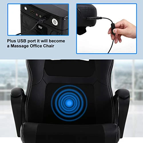 Gaming Chair with Massage, Ergonomic High Back, Adjustable — Smart Chairs, Dkeli