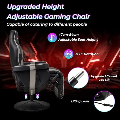 Gaming Chair with Massage, Reclining Backrest, and Retractable Footrest — Smart Chairs, Goplus