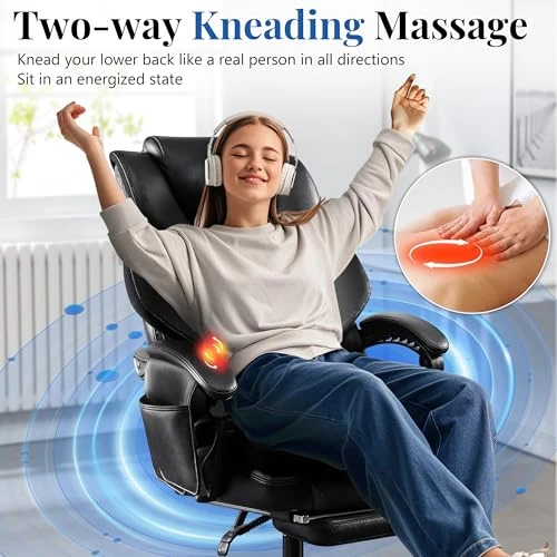 Kneading Massage Office Chair with Footrest — Smart Chairs, BLISNEST