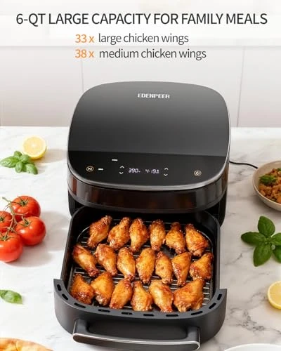 Large Air Fryer with Window and Light — Air Fryer, EDENPEER